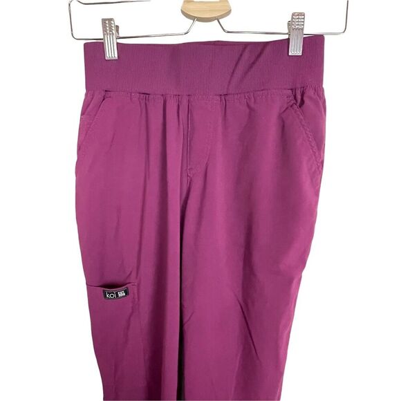 Koi Basics Maroon Scrub Pants Petites XS – Medical Uniform w/ Pockets - Picture 2 of 6